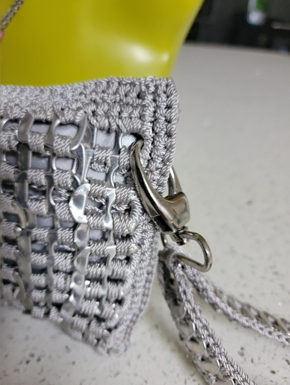 Silver Woven Clutch Wristlet - Picture 6 of 7